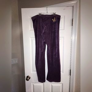 NWT Juicy Couture Vintage Y2K PURPLE Velour BUTTERFLY Track Pants Sz XL Madras